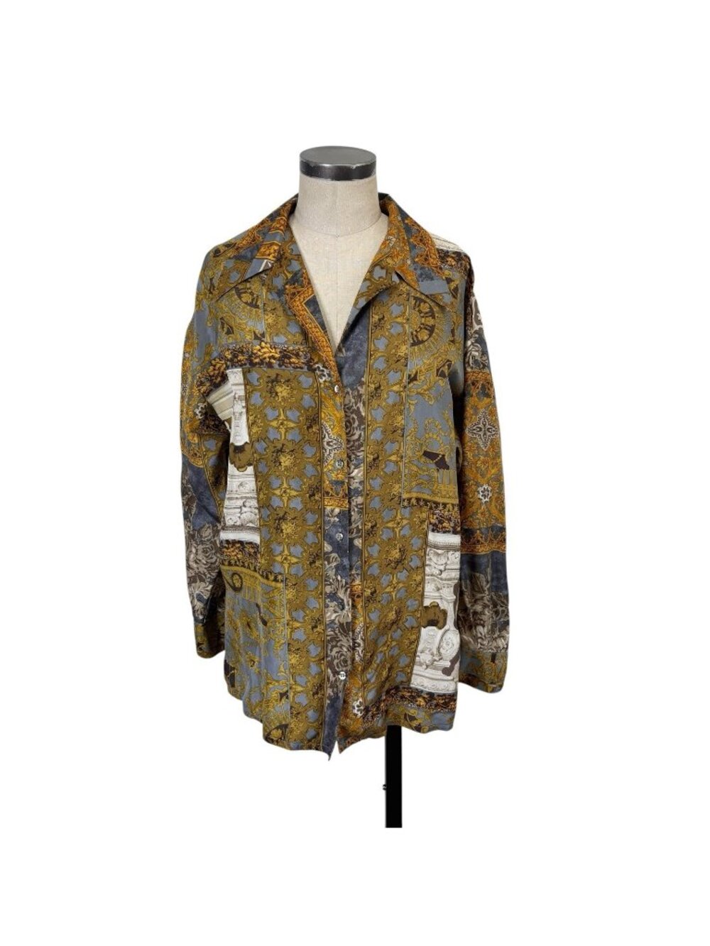 Vintage 90s Silk Button Front Top